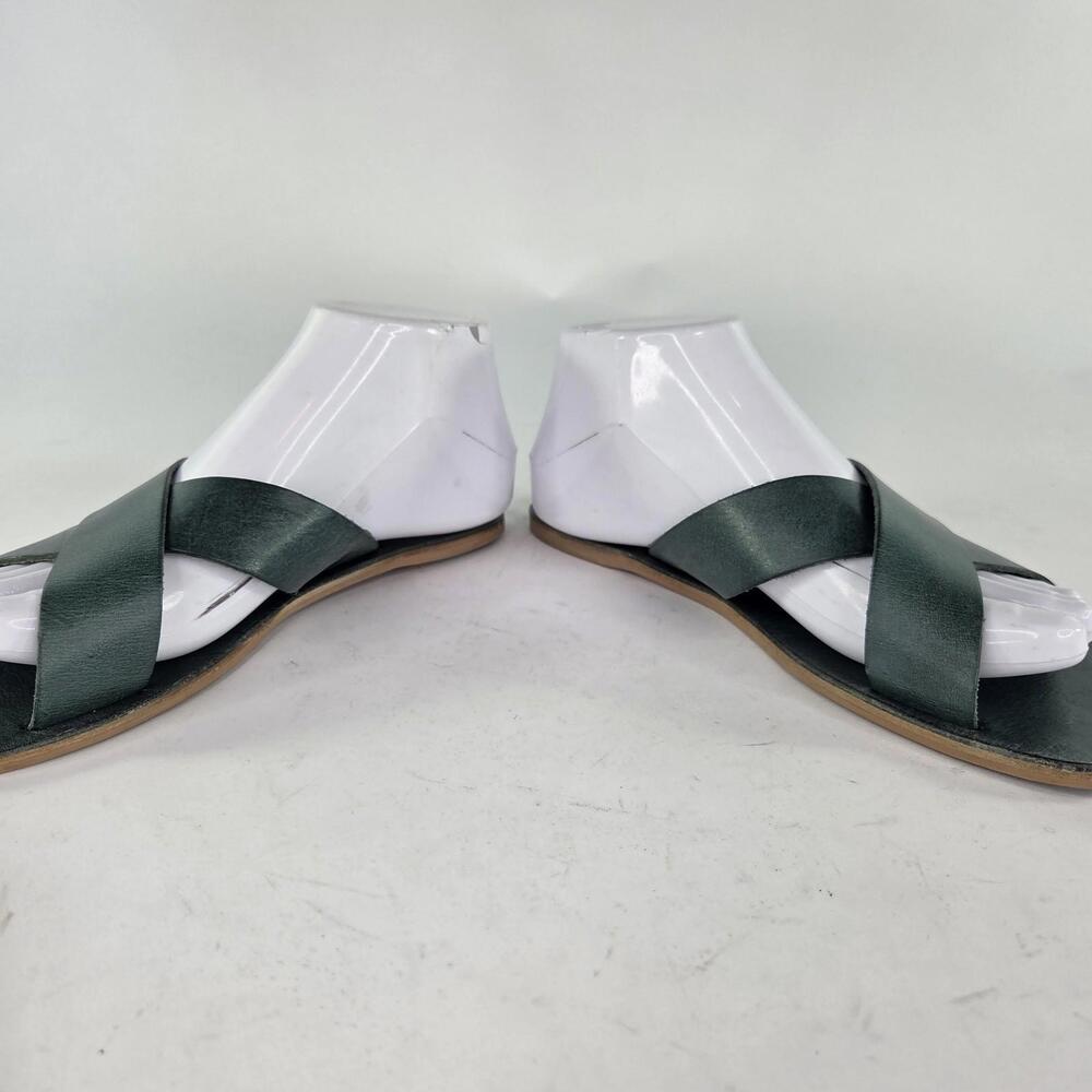 Matisse Topa Women's Dark Green Leather Shoes US 8 M Criss Cross FLat Sandal - Picture 8 of 10